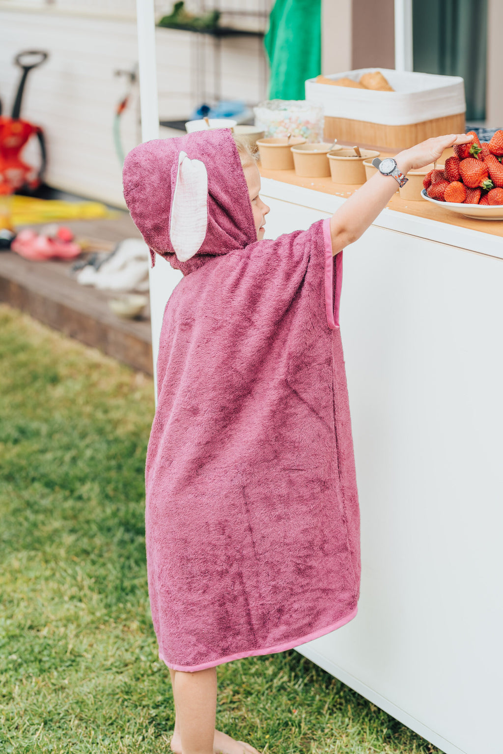 Short-Sleeve Poncho RABBIT - For KIDS (Size 122-150)