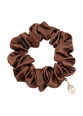 Luxury Silk Scrunchie - Brown