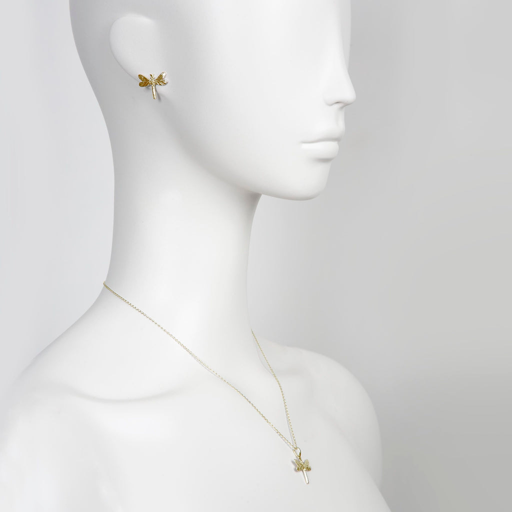 Gold Dragonfly Pendant