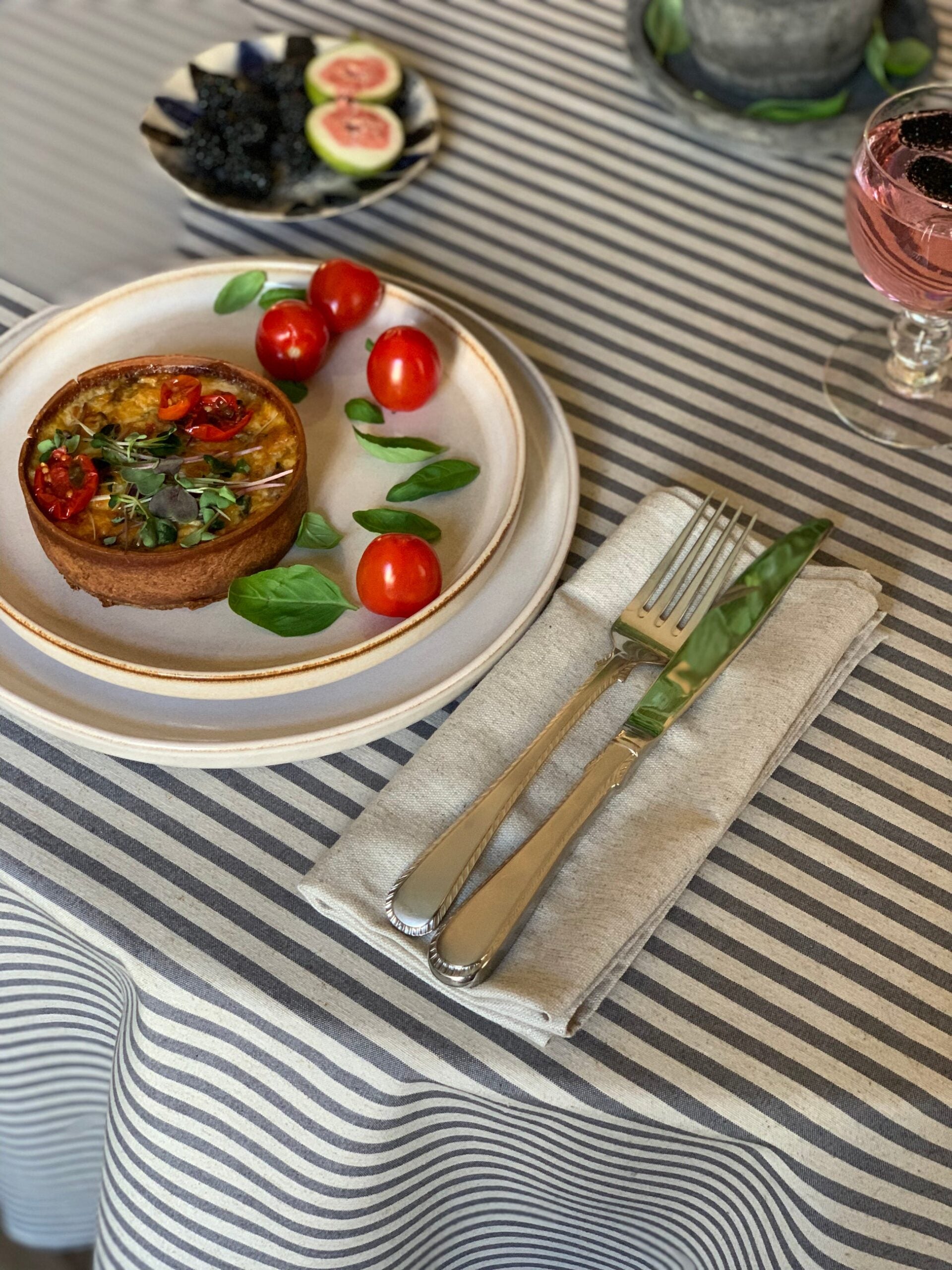 Round Tablecloth, Recycled Fabric - Nord 1
