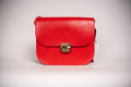 Natural Leather Saddle Bag Large – Red