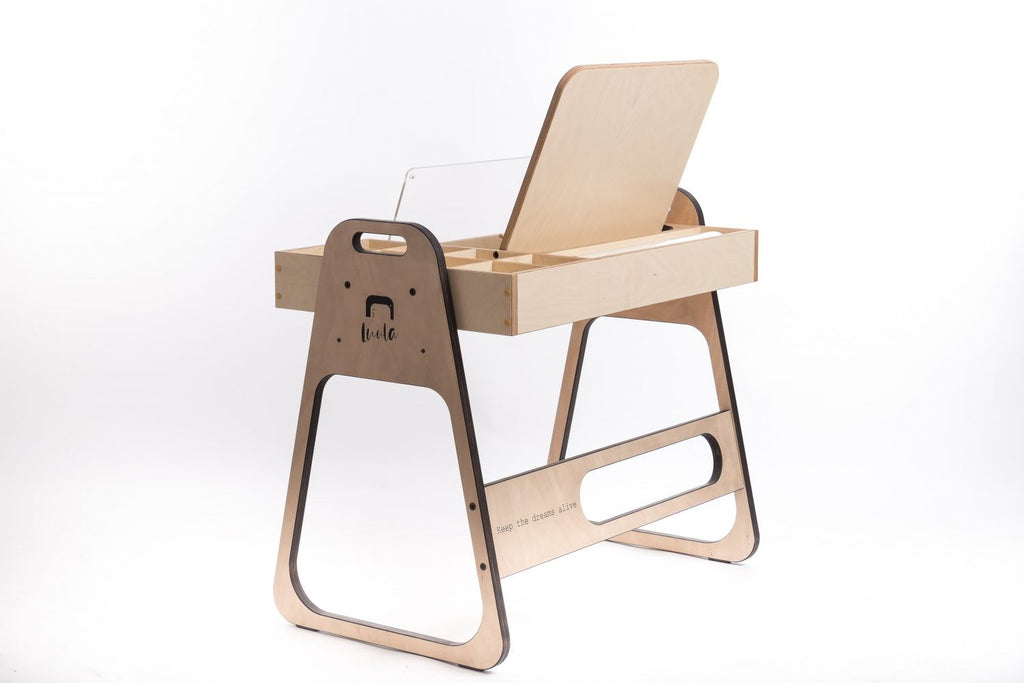 Adjustable Children Montessori Table and Chair Set Julle - Cannon Pink