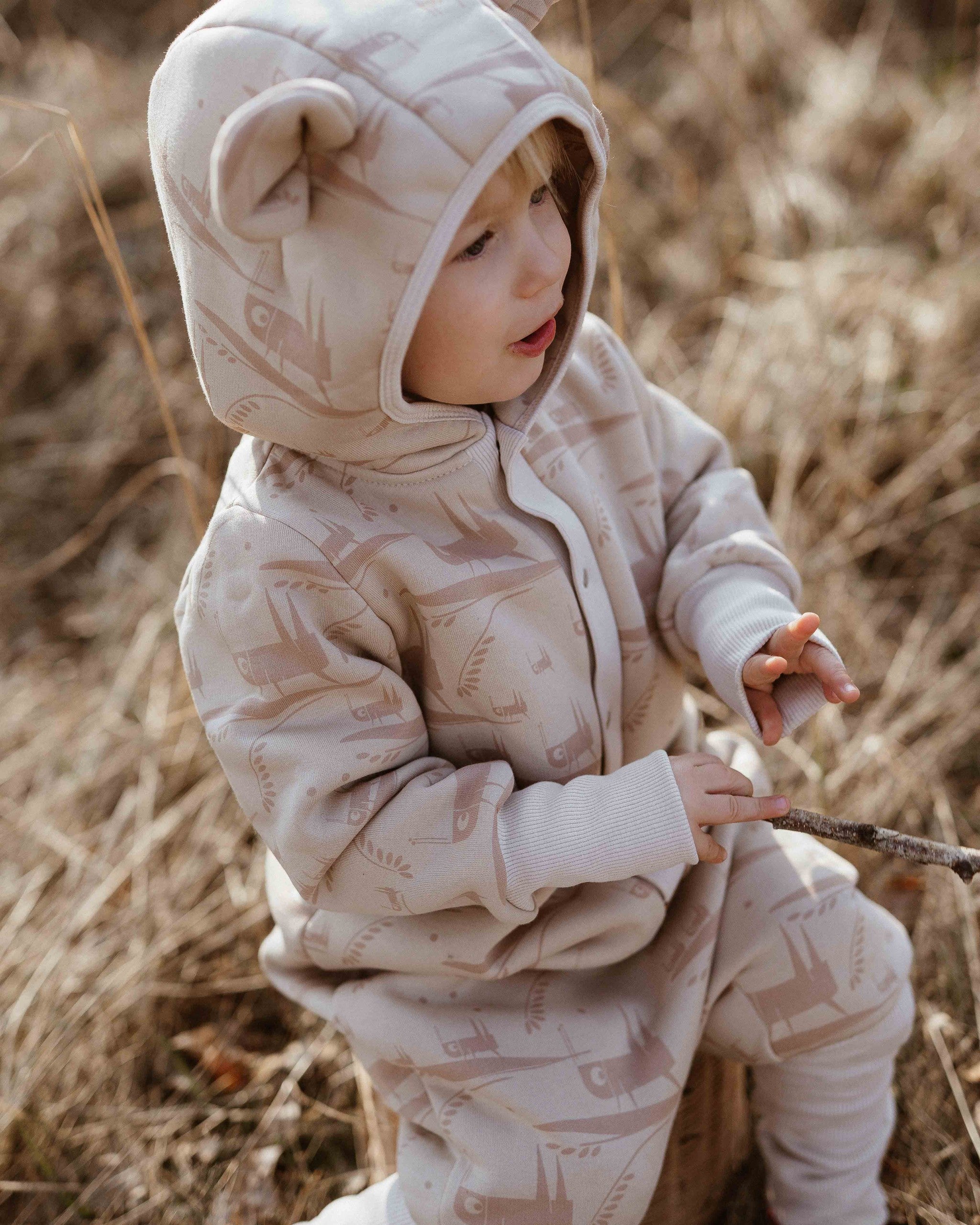 Baby Jumpsuit with Hood - Grasshopper