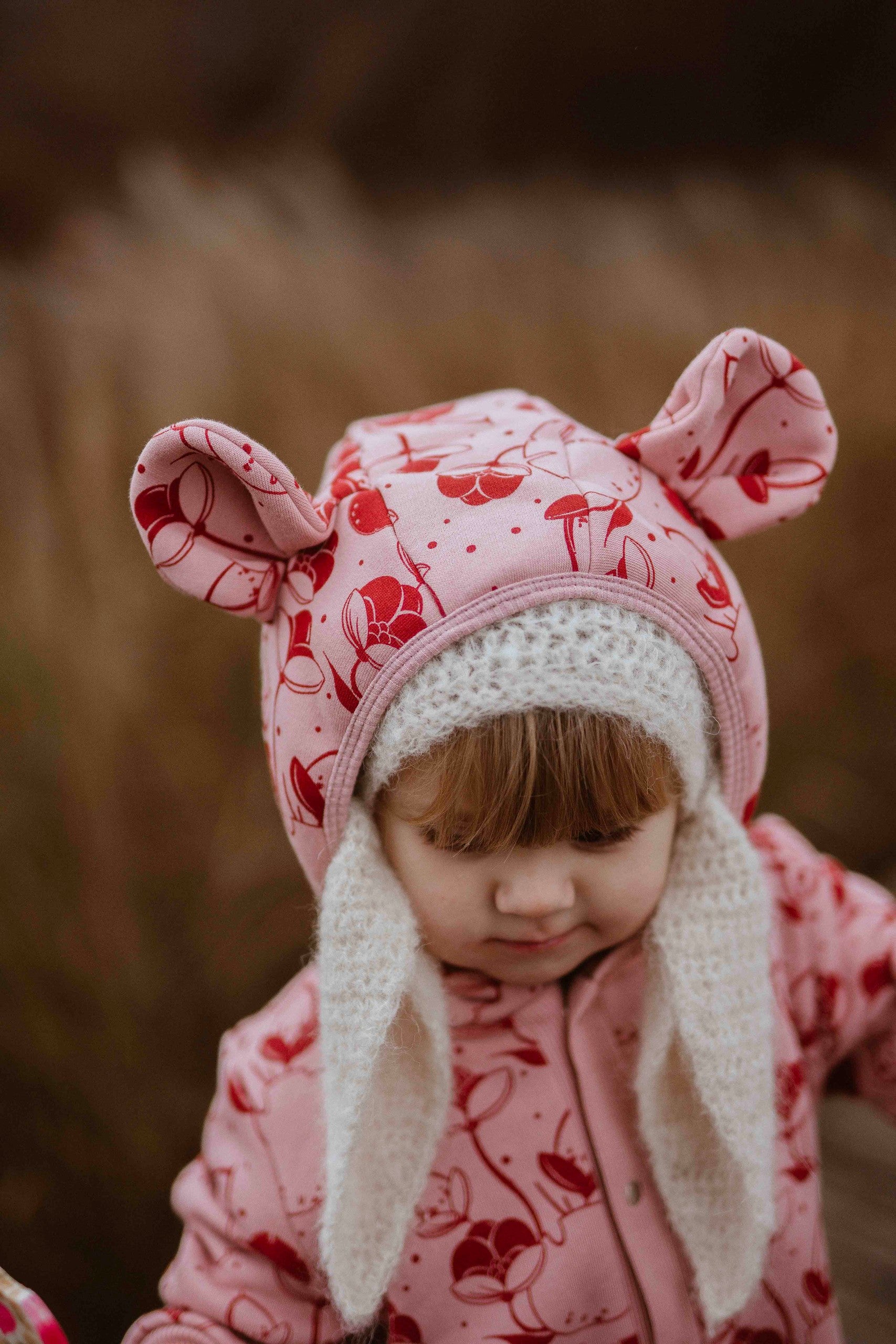 Baby Jumpsuit with Hood - Lilies on Pink