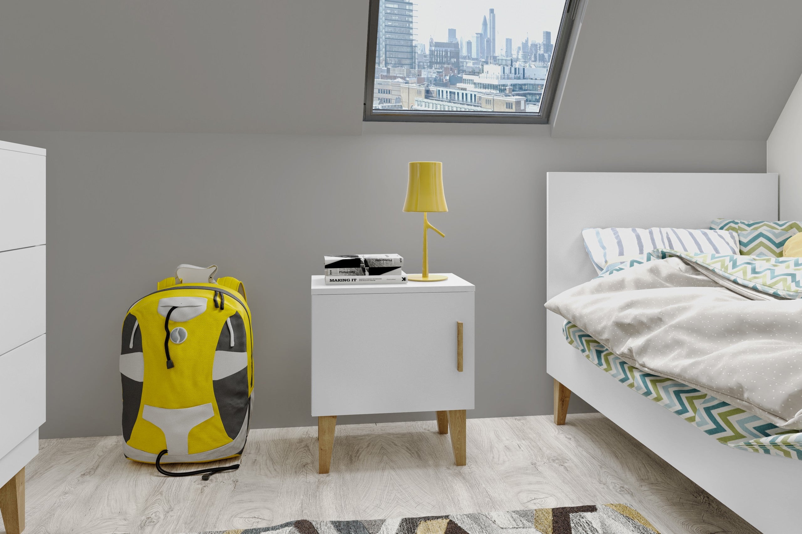 Bedside Table Kubi - White