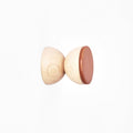 Beech Wood & Ceramic Wall Hook / Knob - Dark Terracotta Orange