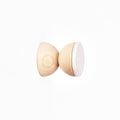 Beech Wood & Ceramic Wall Hook / Knob - Grey Sand