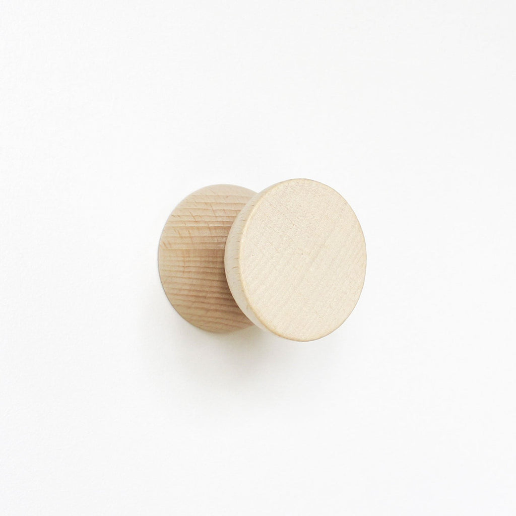 Beech Wood Wall Hooks / Knobs – 2 pcs