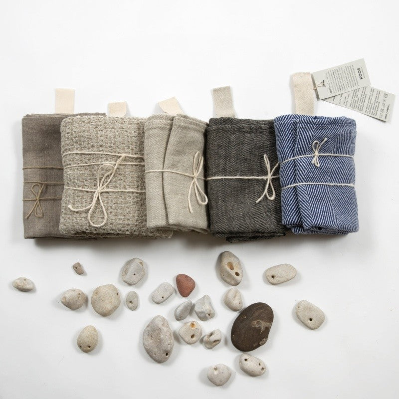 Big Linen Towel - Textured Grey