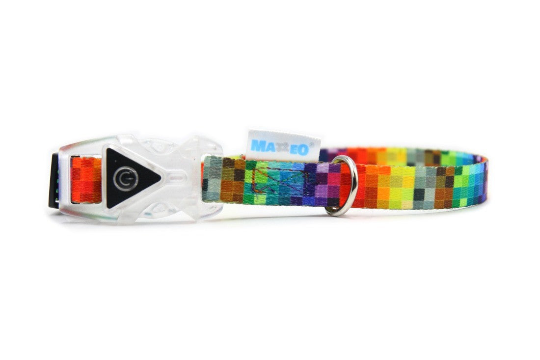 Collar With A LED Plastic Buckle  - Pixels