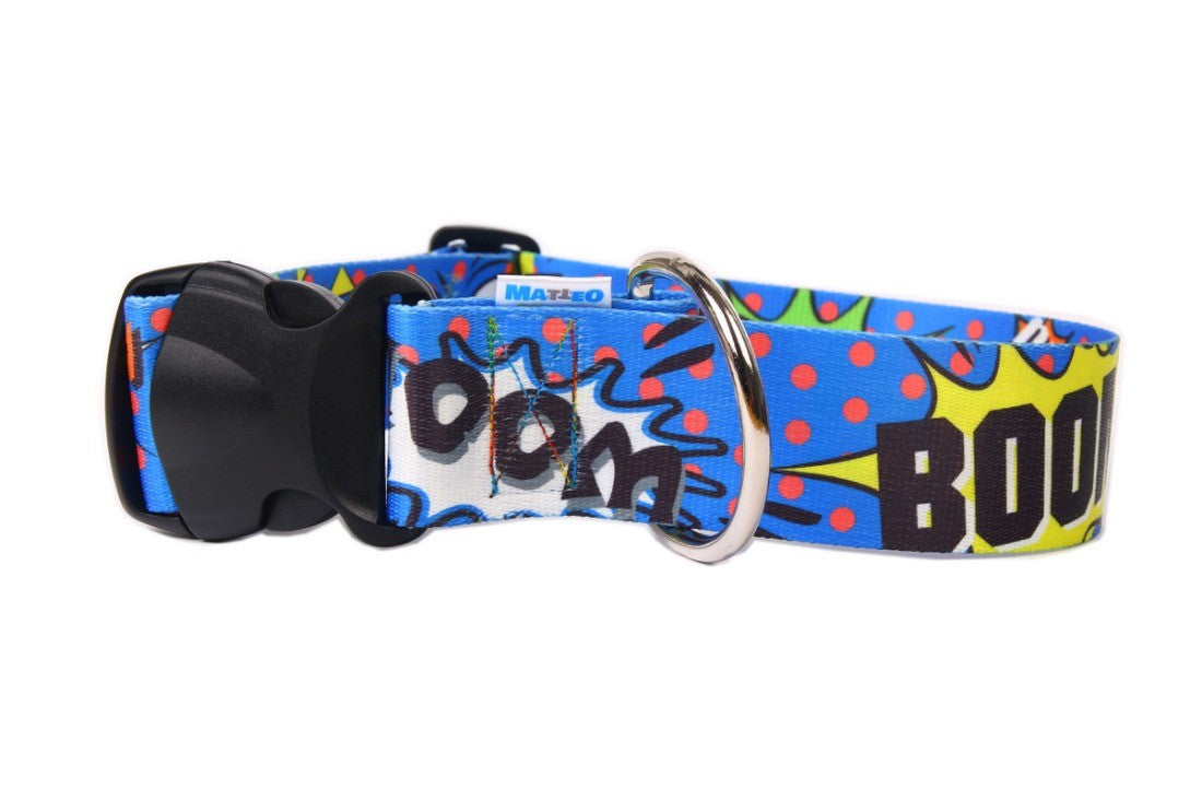 Collar With A Plastic Buckle - Blue Graffiti