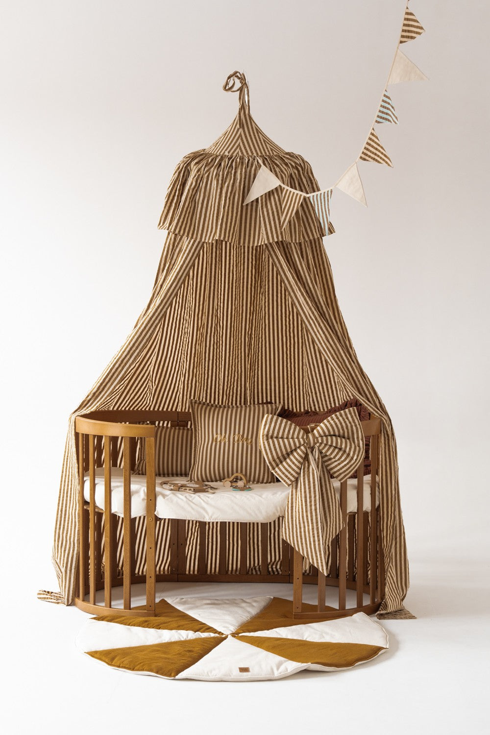 Cotton Canopy - Olive Stripes