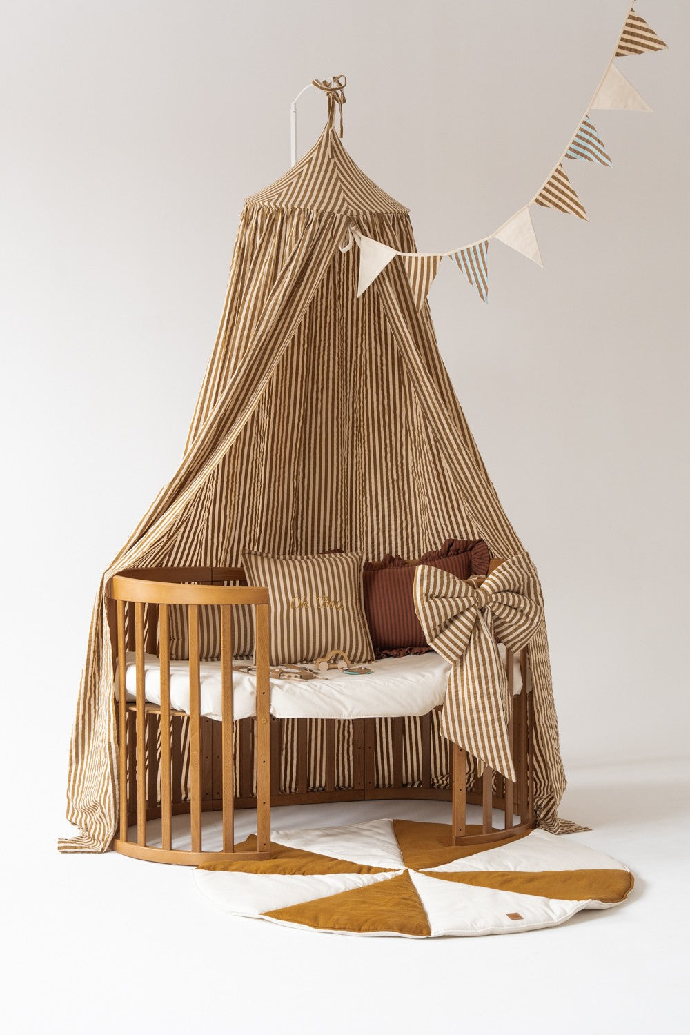 Cotton Canopy - Olive Stripes