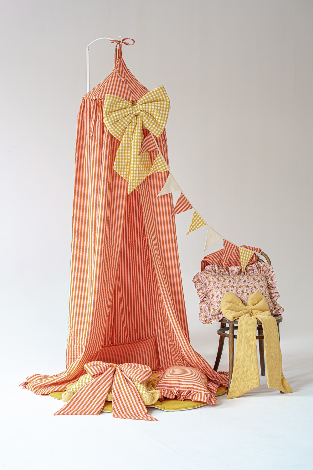 Cotton Canopy - Pink And Orange Stripes