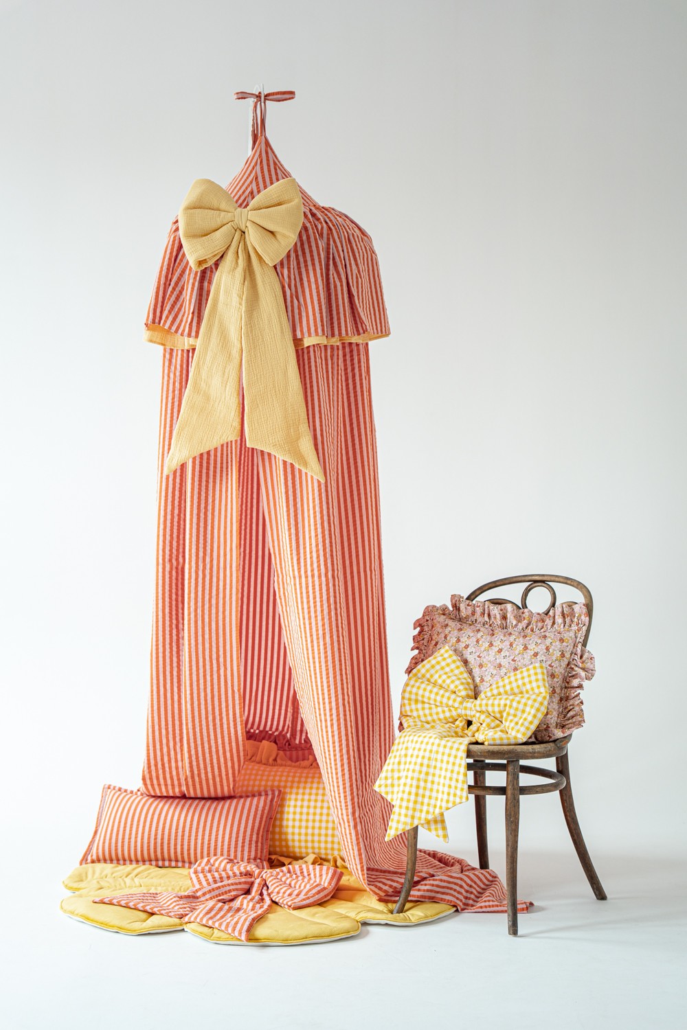 Cotton Canopy - Pink And Orange Stripes