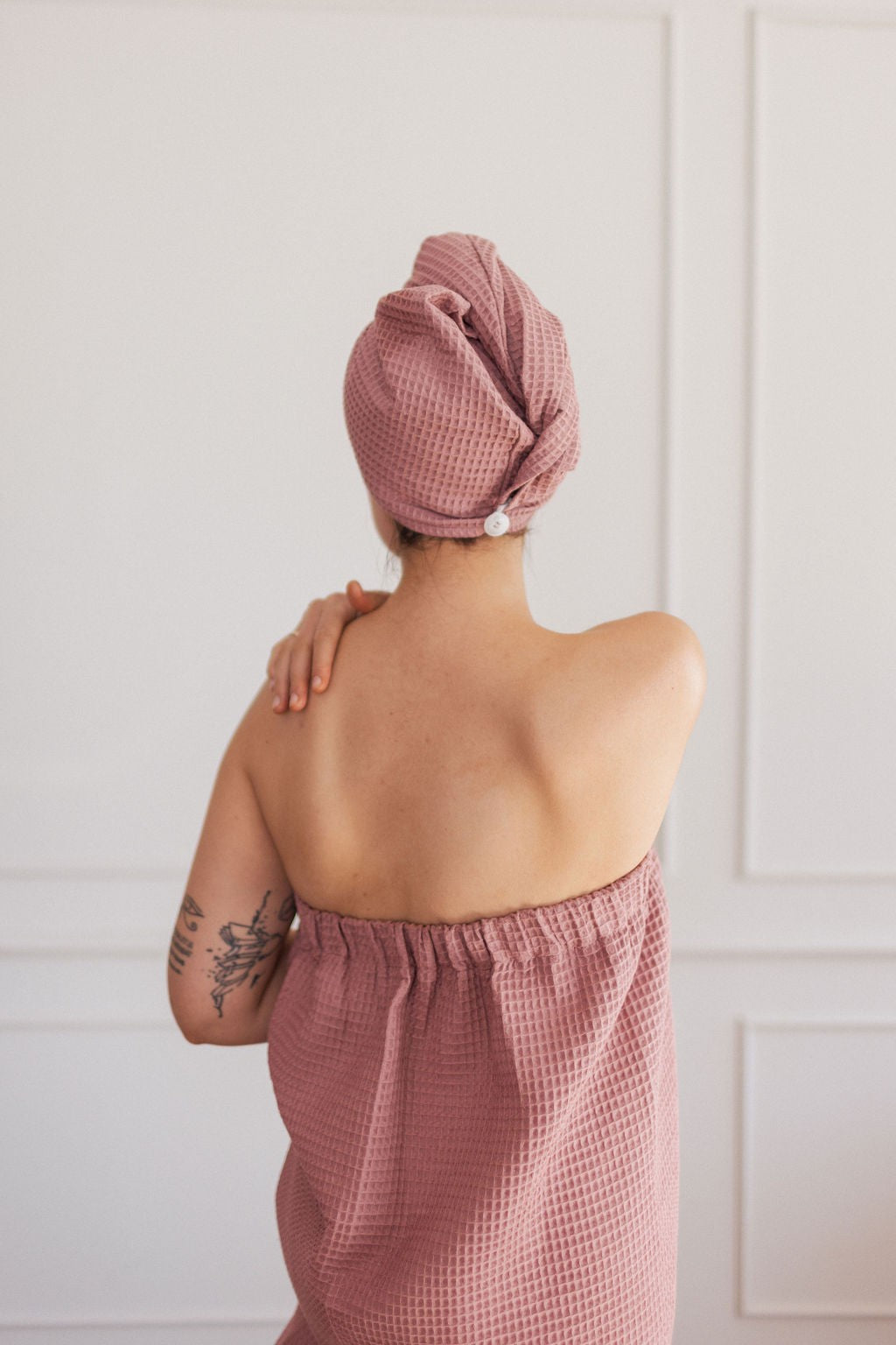 Cotton Waffle Sauna Wrap With Velcro