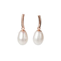 DayCharm Pearl Drop Earrings - Rose Gold and Silver