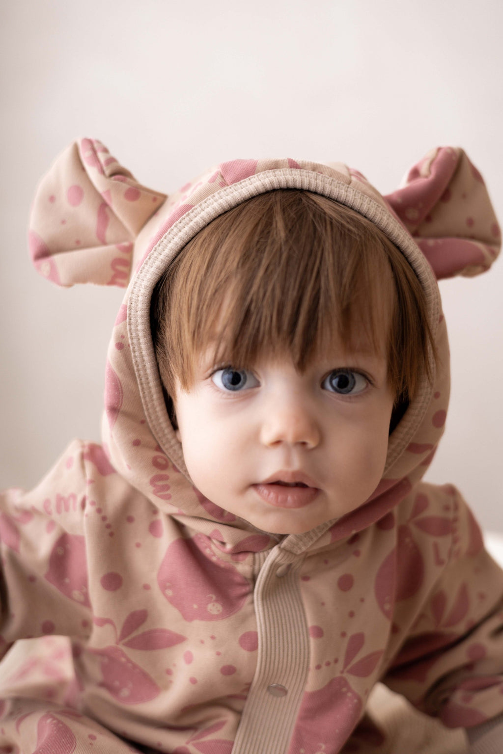 Eared Jumpsuit for Babies and Kids - Beige Lemons