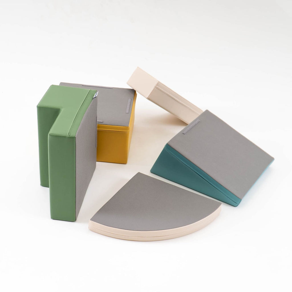 Soft Play 5 Foam Block Set - Pastel Turquoise Corner Climber