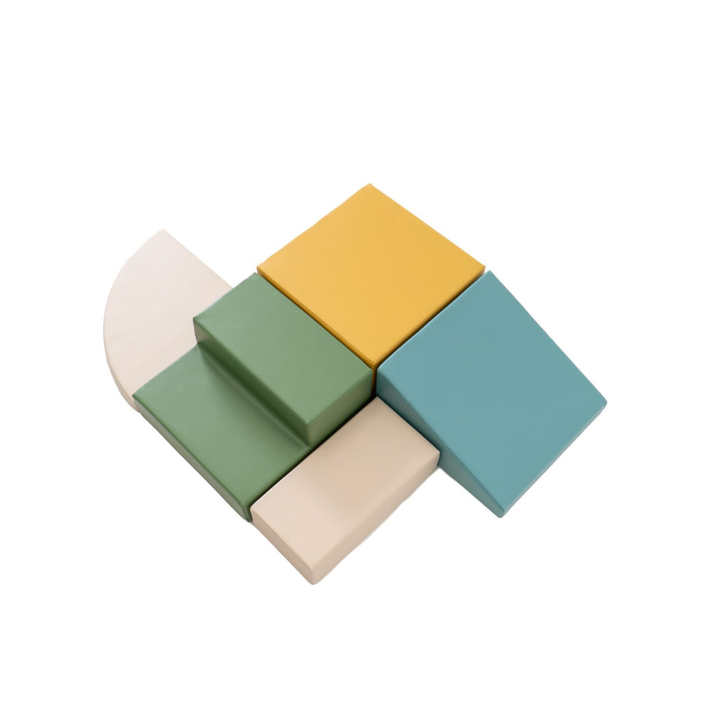 Soft Play 5 Foam Block Set - Pastel Turquoise Corner Climber
