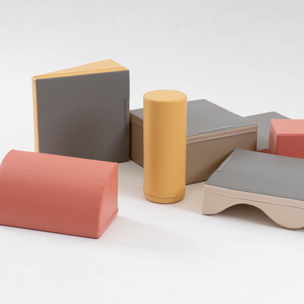 Soft Play 7 Foam Block Set - Pastel Pink Discoverer