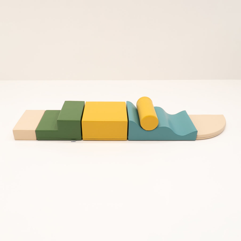 Soft Play 6 Foam Block Set - Pastel Turquoise Explorer