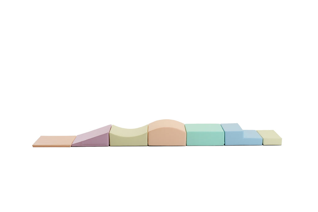 Soft Play 7 Foam Block Set - Light Pastel Little Crawler