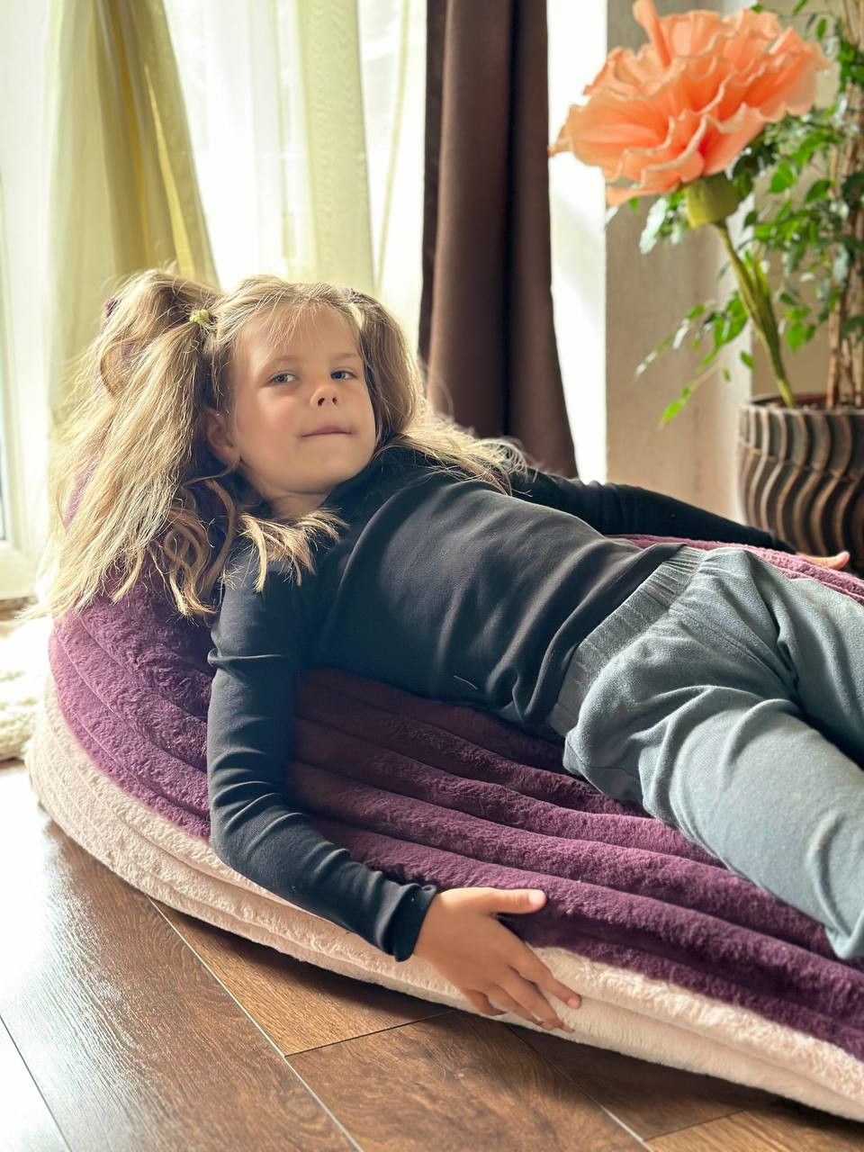Kids Bean Bag Chair - Berry & Rose Mousse Duo