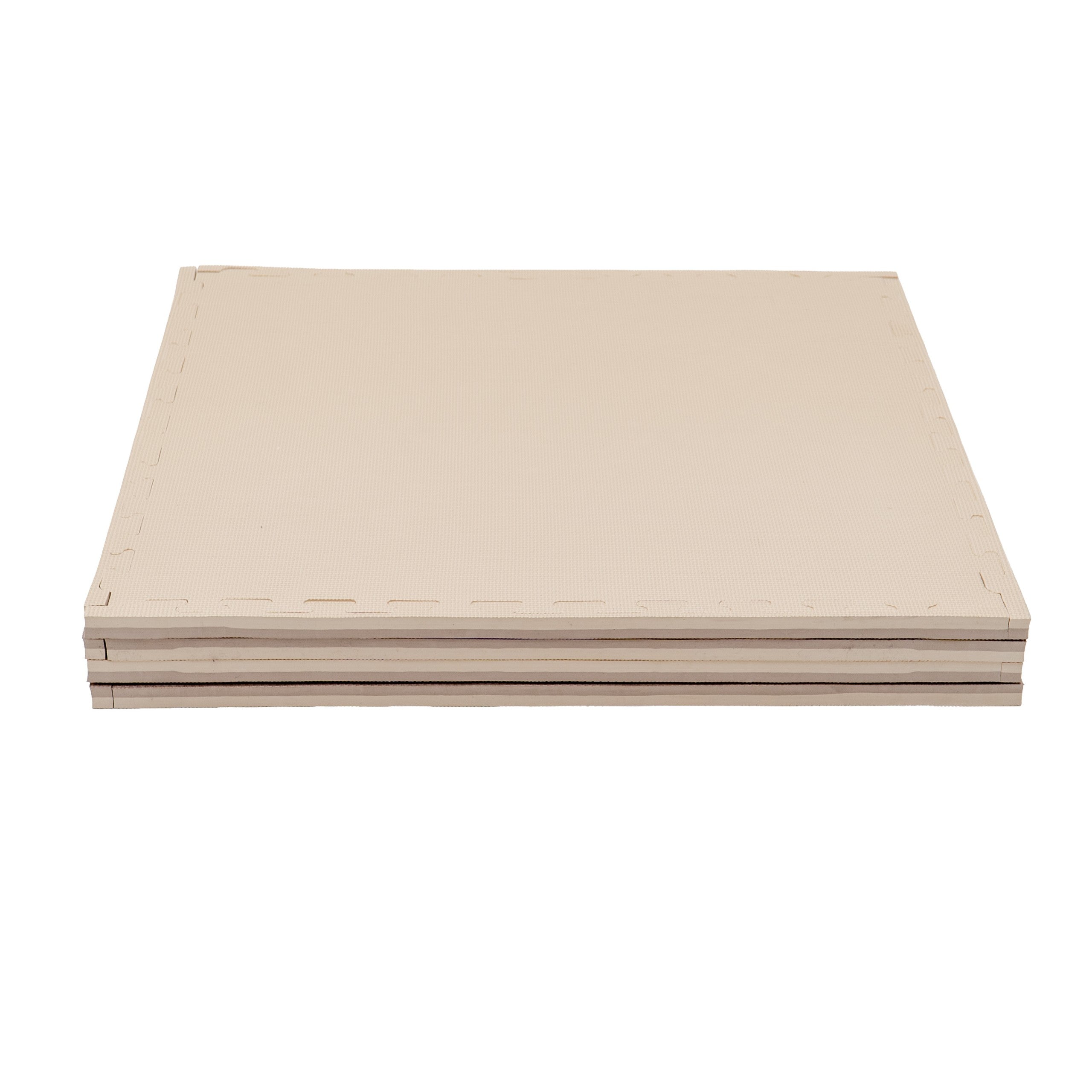 Large Foam Puzzle Mats - Beige / Dark Beige