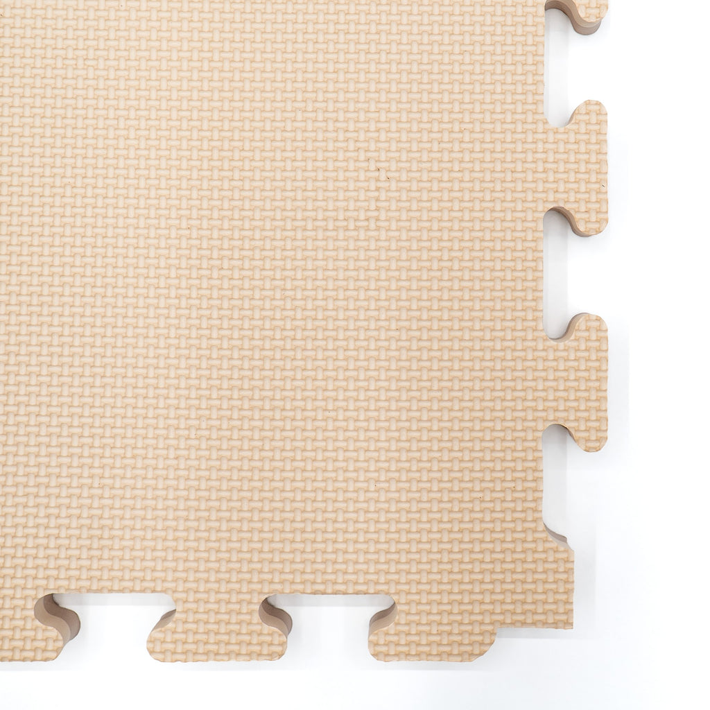 Large Foam Puzzle Mats - Beige / Dark Beige