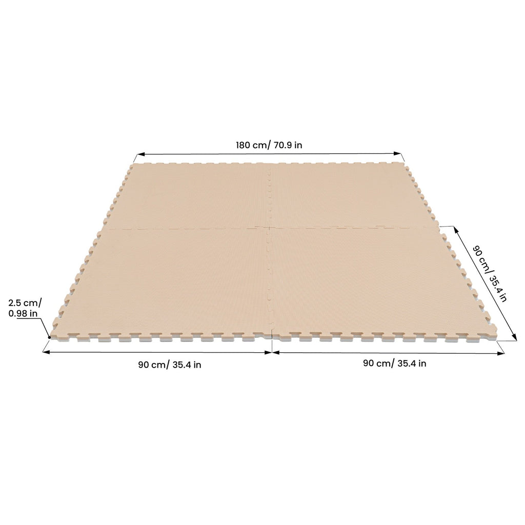 Large Foam Puzzle Mats - Beige / White