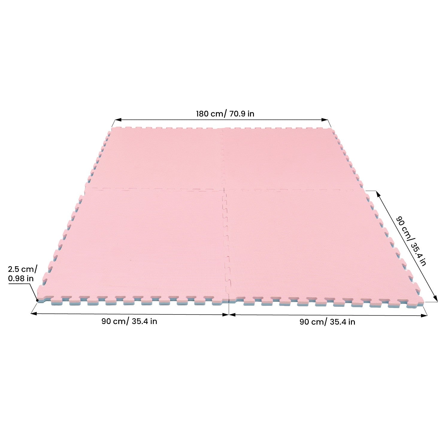 Large Foam Puzzle Mats - Baby Pink / Baby Blue