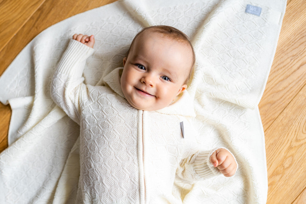 HAPPINESS Gift Set For Baby - Blanket, Romper and Bonnet