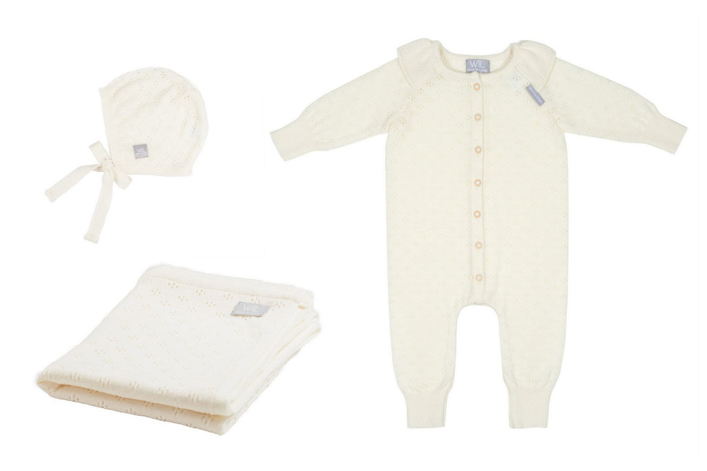 LOVE Gift Set For Baby - Blanket, Romper and Bonnet