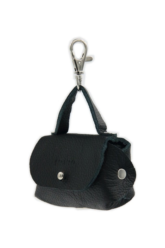 Leather Dog Waste Bag Dispenser Bellissima – Black