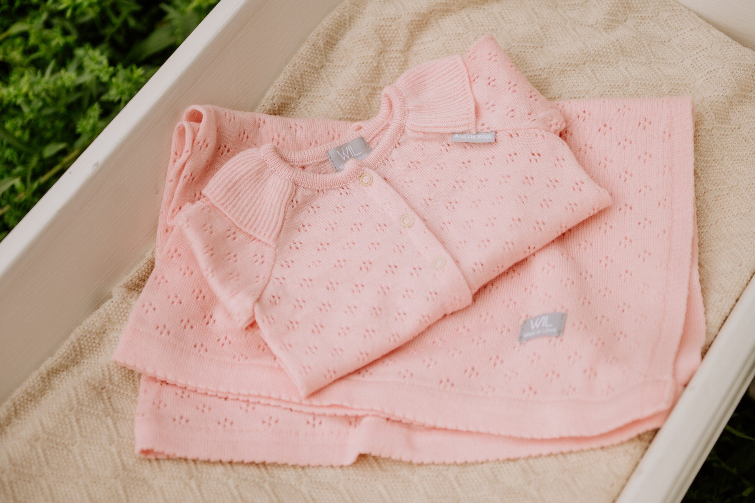 Merino wool baby blanket LOVE