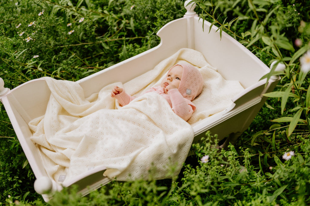 Merino wool baby blanket LOVE