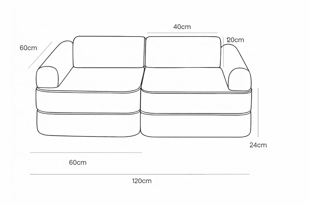 Modular Play Sofa for Children - Gray