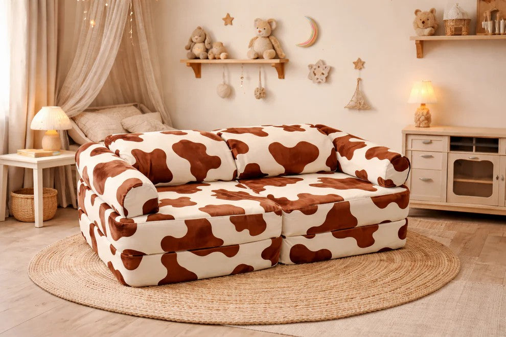 Modular Play Sofa for Children, Cow, 120cm