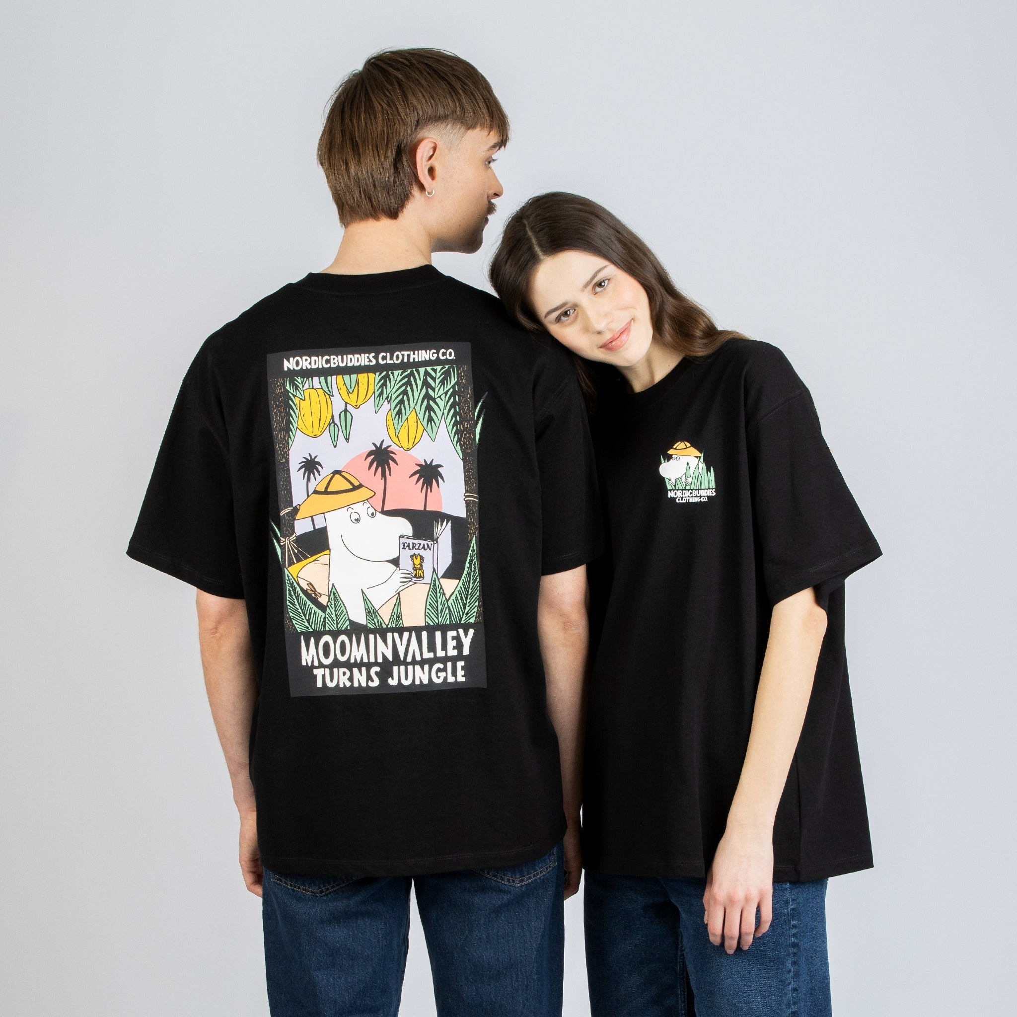 Moomin Jungle Heavy Unisex T-shirt - Black