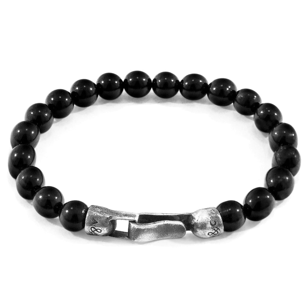 Nachi Silver and Stone Beaded Bracelet - Black Onyx