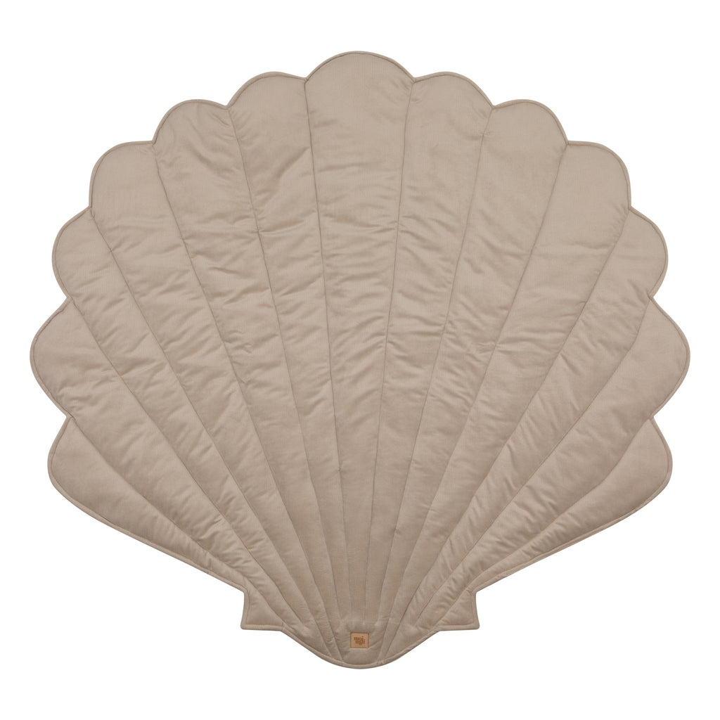 Organic Cotton and Velvet Shell Playmat - Beige
