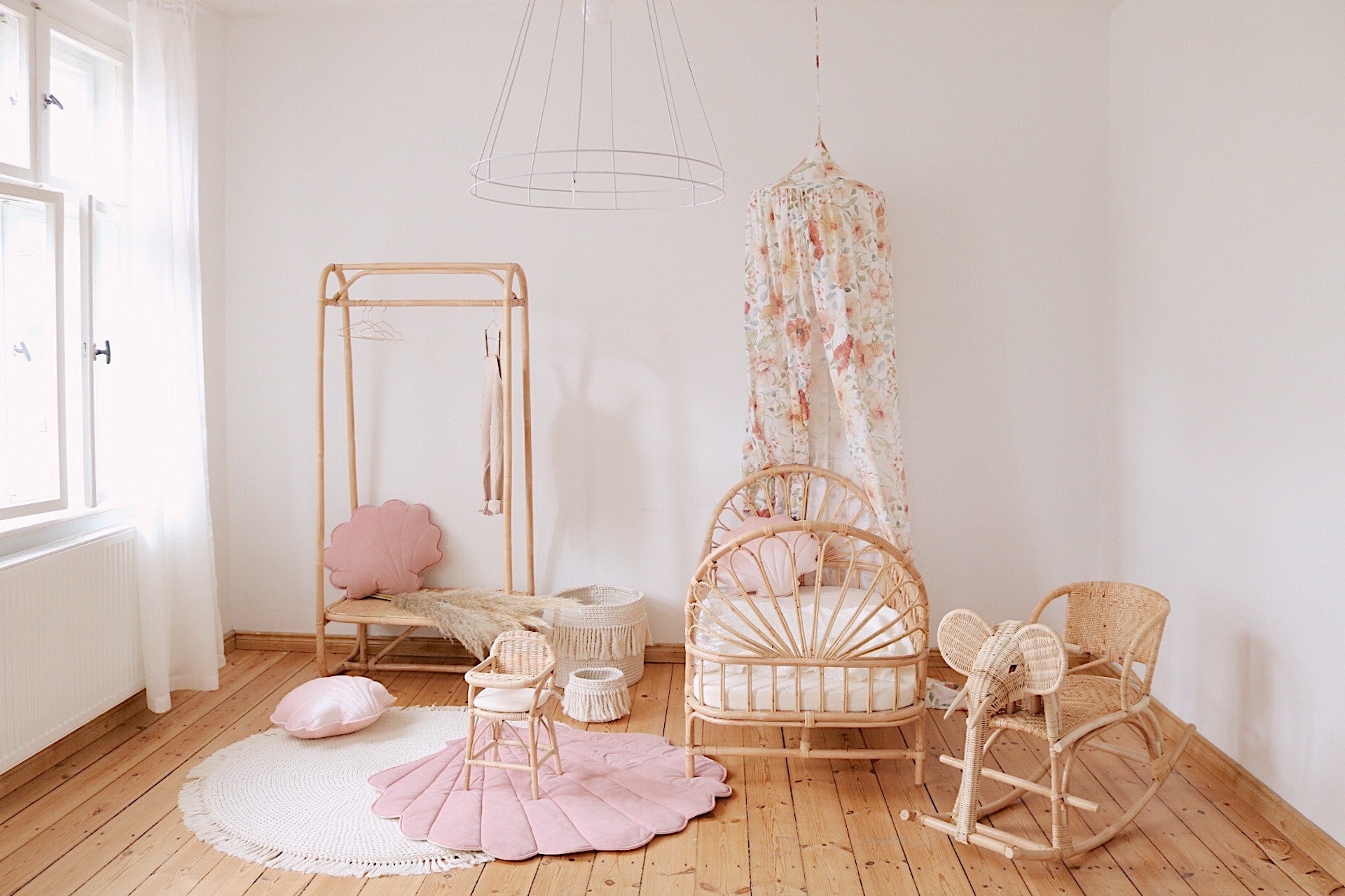 Organic Cotton and Velvet Shell Playmat - Powder Pink
