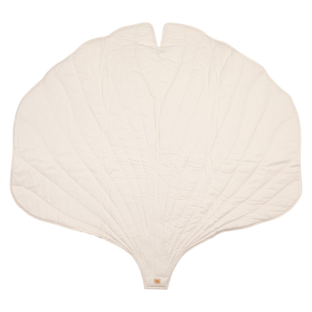 Organic Cotton and Linen Ginkgo Leaf Playmat - Mango