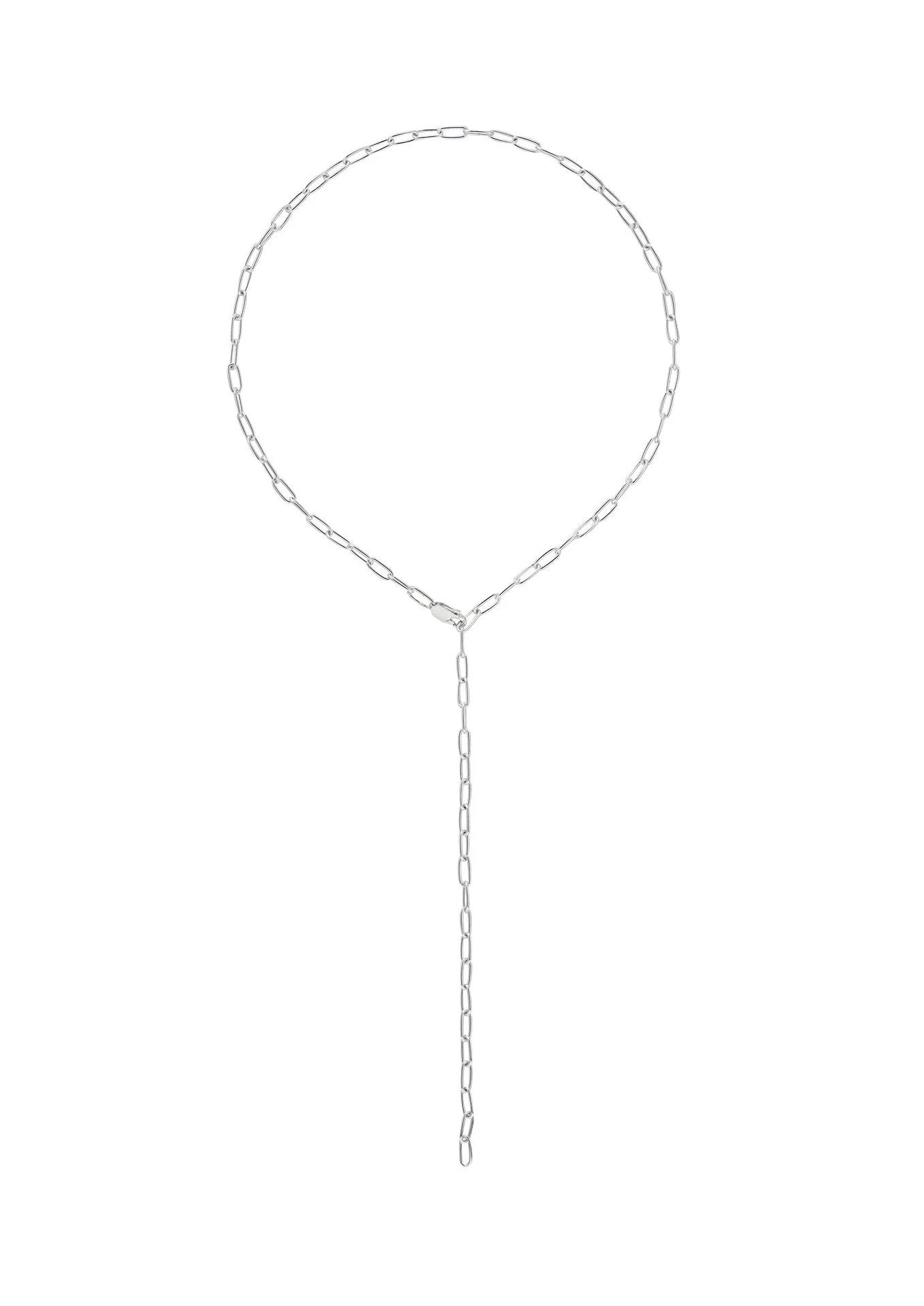 Paper Clip Y-Necklace Silver
