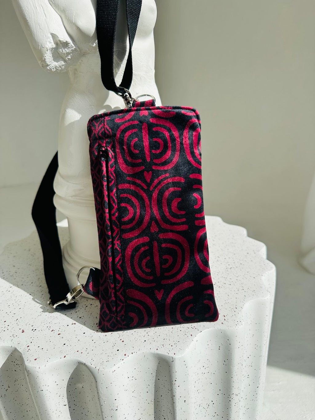 Phone Bag - Burgundy Pattern