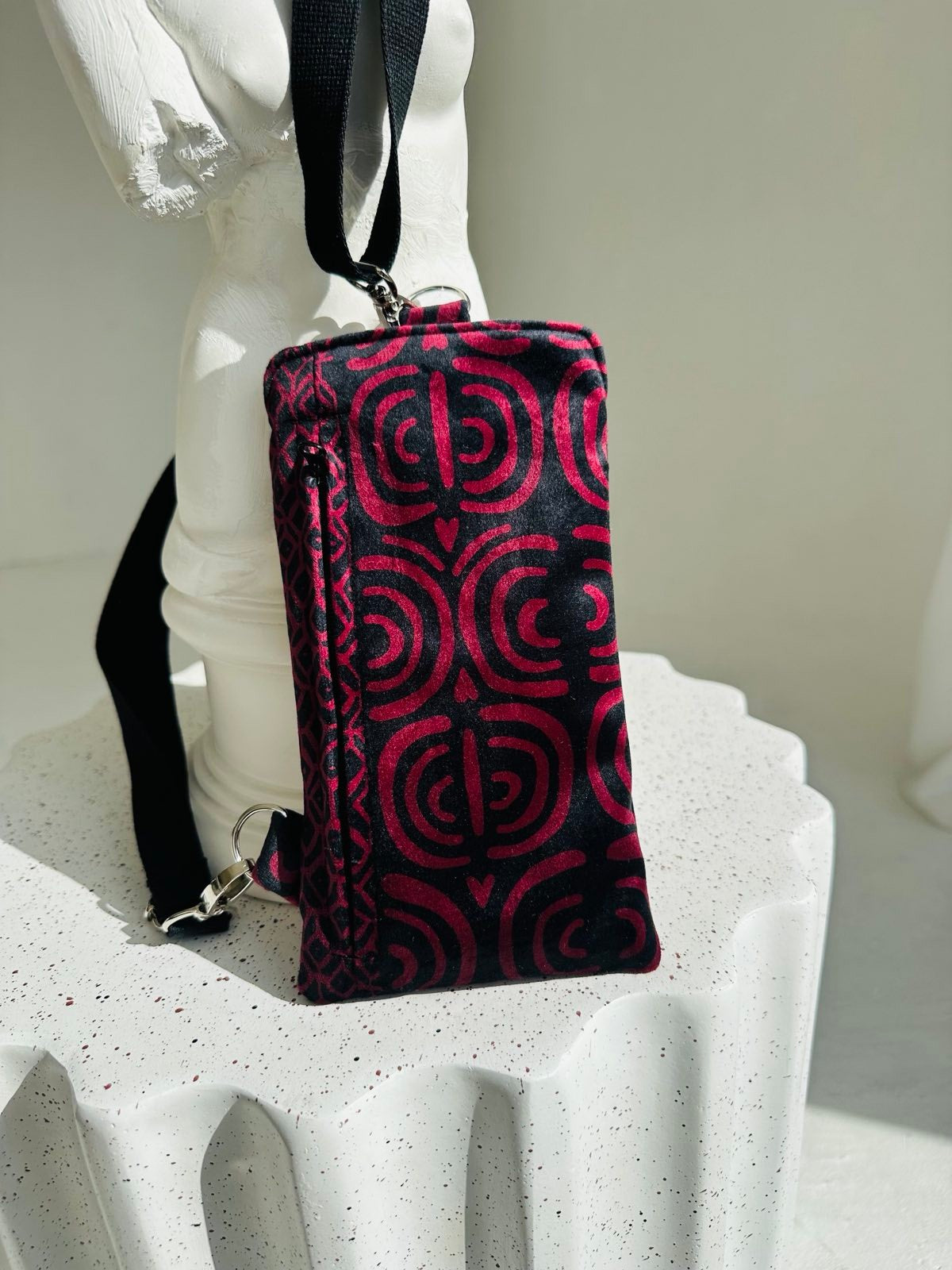Phone Bag - Burgundy Pattern