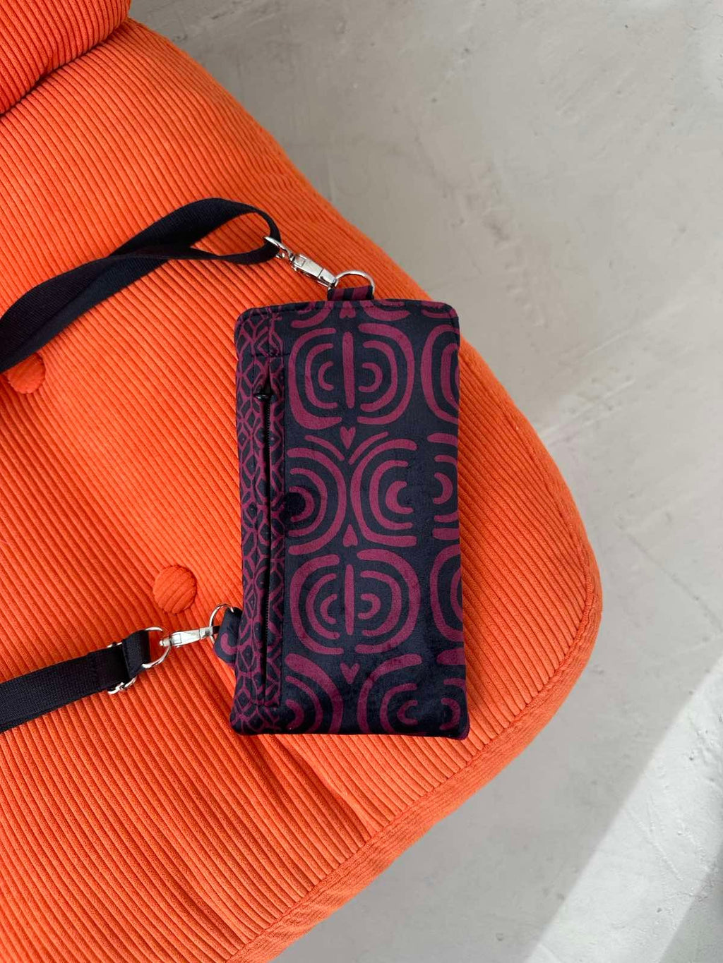 Phone Bag - Burgundy Pattern