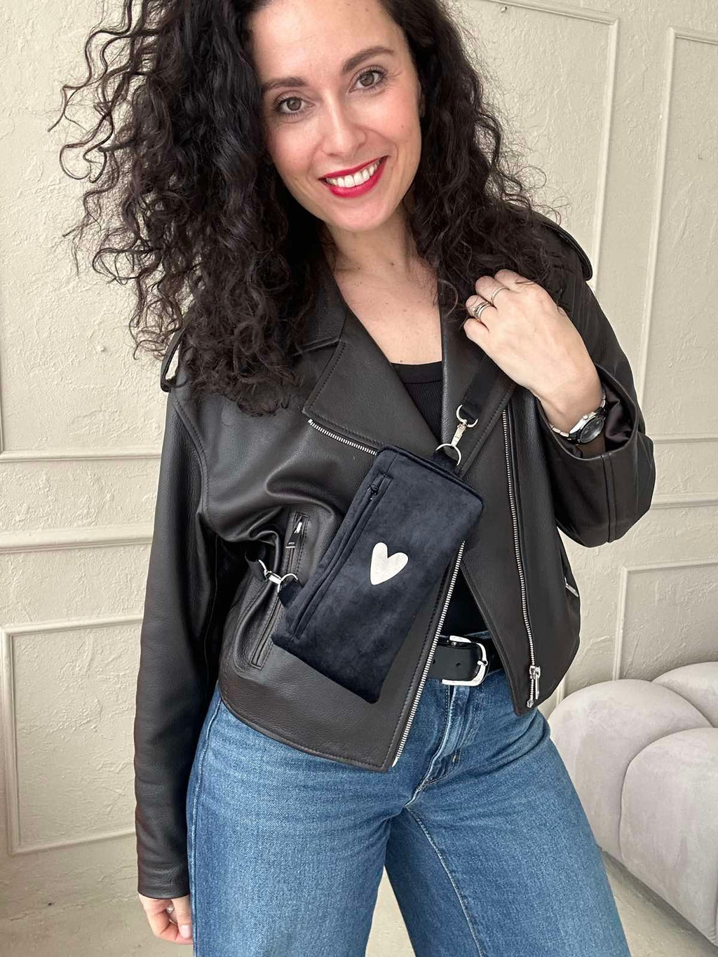 Phone Bag Heart - Black