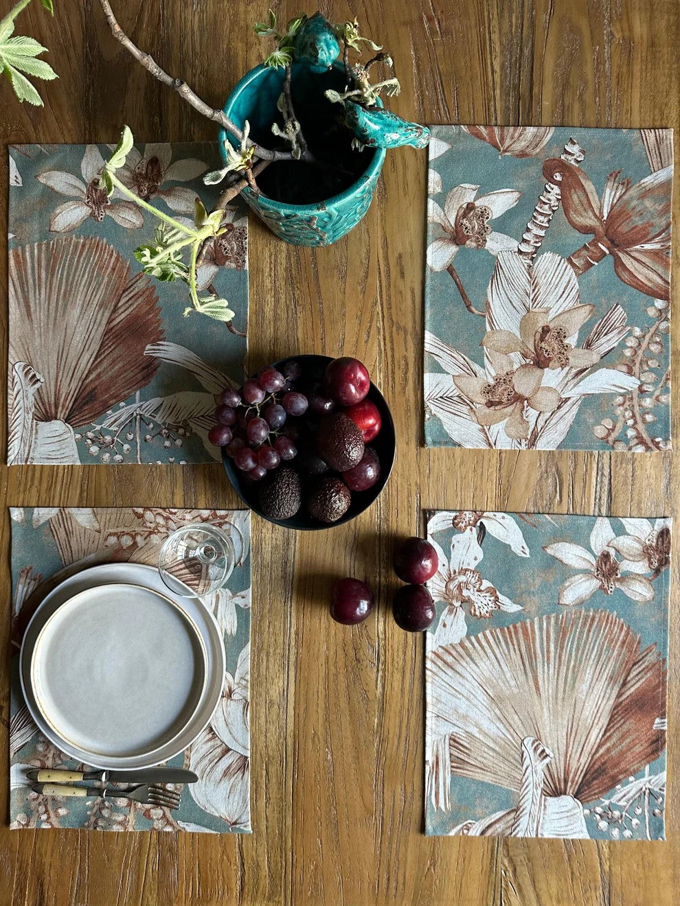 Placemat 30x43cm, Linen-Cotton Mix - Terra Flora